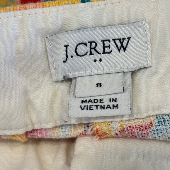 J Crew Womens Sz 8 Yellow Basketweave Ditsy Floral Preppy Feminine Floral Shorts - Picture 4 of 4